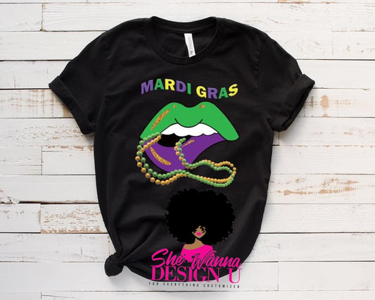 Mardi Gras Lips T-shirt